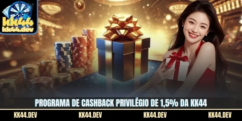 Promoções KK44 - Presentes Incríveis Para Jogadores 2 Programa de Cashback Privilégio de 1,5% da KK44